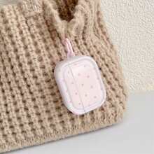 Polka Dot Double-Sided Full Print Design With 1 Pink Round Button, Compatible With Apple 4, Pro 2/Pro 3/3rd Gen Bluetooth Earphone Case Protective Cover (Earphones Not Included) - Pink - View 7