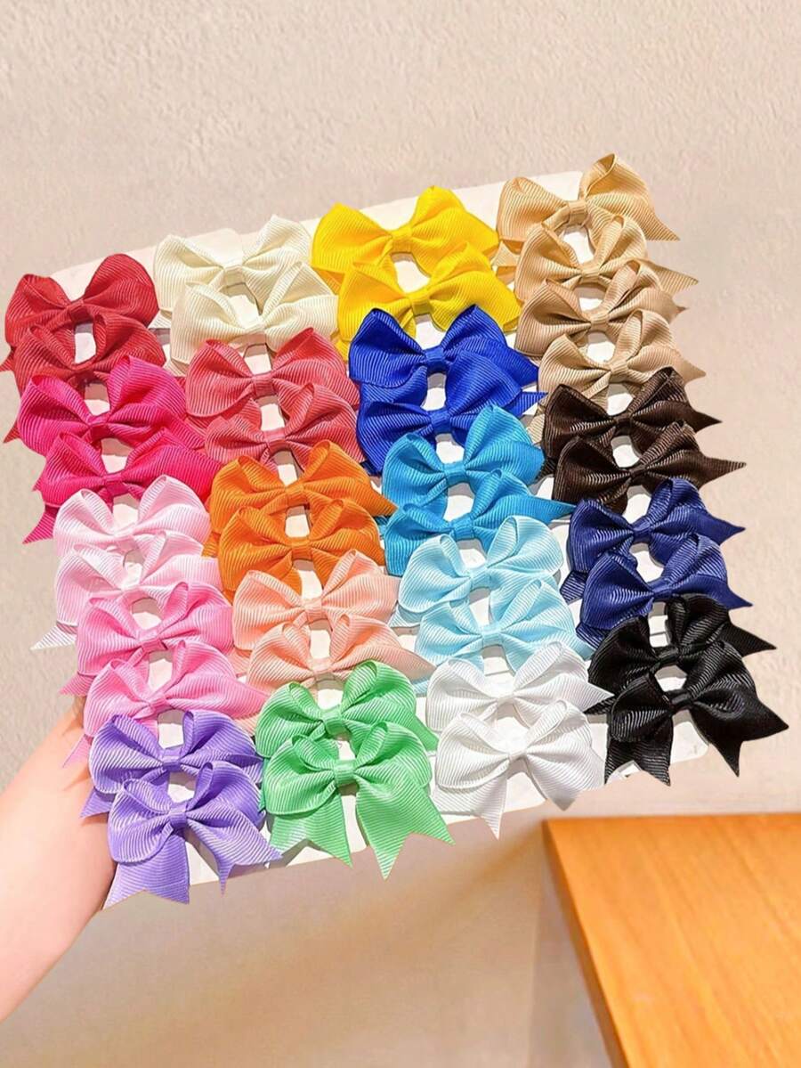 20pcs/Set Colorful Bowknot Hair Clips - Suitable For Girls And Women, Bright Colors, Exquisite Design, Great For Daily Hairstyles, Parties, And Photos, Wear Them And Shine!, Claw Clips, Hair Slide, Hair Barrettes, Hair Accessories For Women, Head Accessories - Multicolor - View 1