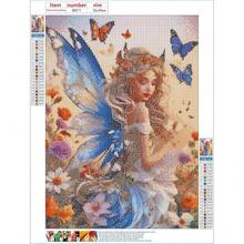 GDYEEH DIY 5D Fairy Diamond Art Painting Kits, Butterfly Full Round Drill Sparkling Diamond Painting Picture, Flowers Diamond Painting Art Craft Kits For Adults Beginners, Home Wall Decor 12x16inch - USGD077 - 查看 7