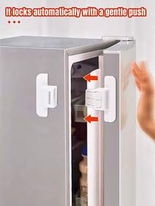 4 White Refrigerator Locks, Water Dispenser/Drawer Cabinet Locks - White - View 3