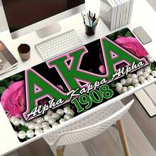 Alpha Alpha Sorority (AKA) 印花滑鼠墊-鮮豔綠色與粉色設計,耐用橡膠辦公與電競桌墊;萬聖節或聖誕節的理想禮物 - 彩色 - 查看 12