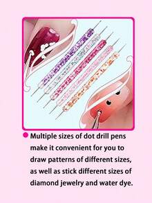 33pcs Nail Art Brushes Set,Include Acrylic Nail Brush,Nail Brushes For Nail Art,Nail Art Dotting Tool Set,Nail Art Tool Set,Nail Art Liner Brush,Nail Dust Brush,Nail Drawing Pens For Beginners And Salon Home Use, Perfect For Creating DIY Nail Art Designs For Ramadan And Valentine's Day. - Multicolor - View 4