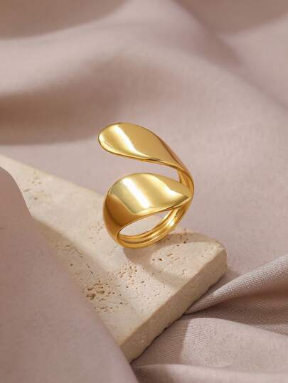 1pc Elegant Gold Open Ring, Suitable For Women - Distinctive Criss-Cross Design, Suitable For Daily Wear And Parties - Ideal Valentine's Day Gift