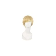 MapofBeauty 10 Zoll/25 cm Side Pony Mode Herren kurze Gerade Perücke Hohe-Temperatur Faser Normale Perücke (Gold)-6791 - GemischtGoldene - Übersicht 1