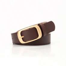Hot Style Fashionable And Versatile Women's Belt Simple Style High-End Pin Buckle Belt Women's Decorative Jeans Belt  Rodeo Cinturón Western Accessories Correas Cinturones De Mujer Cinturones Y2k Belt Belts Waist Belt Cintos De Mujer Belts For Women Emo Accsesories Western Belt For Women Women Belt - 咖啡 - 查看 1