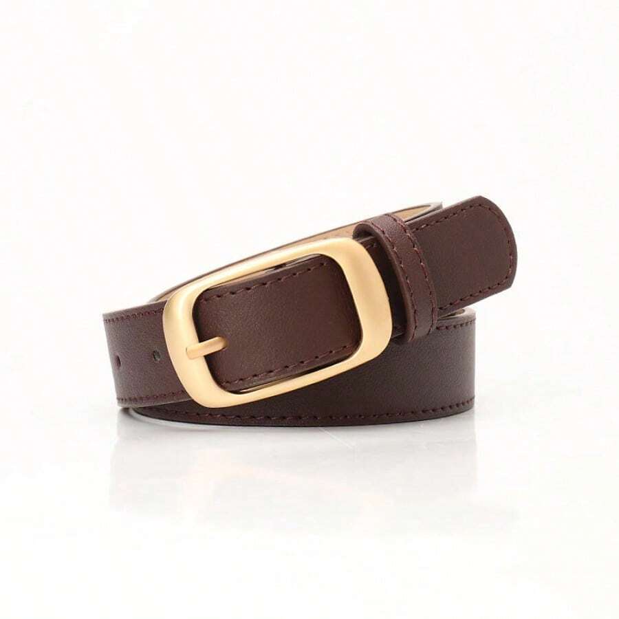 Hot Style Fashionable And Versatile Women's Belt Simple Style High-End Pin Buckle Belt Women's Decorative Jeans Belt  Rodeo Cinturón Western Accessories Correas Cinturones De Mujer Cinturones Y2k Belt Belts Waist Belt Cintos De Mujer Belts For Women Emo Accsesories Western Belt For Women Women Belt - 咖啡 - 查看 1