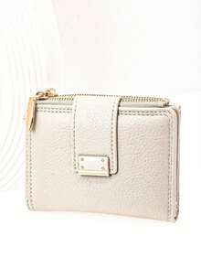 MINGYOU Women's Short Snap Wallet, PU Soft Tree Bark Texture High-Grade Multi-Function Fashion Casual Card Holder, Zipper Minimalist Student Coin Purse, Stylish And Convenient To Carry