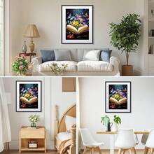 MISCER Diamond Art Kits For Adults, Butterfly On Book Page Diamond Painting Kits For Beginners, 5D Full Drill Round Paint With Diamonds Pictures, Gem Art Painting DIY Crafts Kit Decor 12x16inch - 花-10 - 查看 4