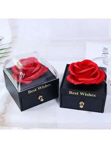 1pc Rose Gift Box Eternal Flower Valentine Gift Box Jewelry Valentine's Day Christmas Valentine's Day Gifts For Couples Wedding - Multicolor - View 2