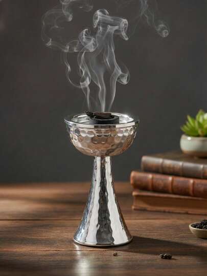 Luxury Crystal Incense Burner, Metal Simple Hammered Design, Elegant Bakhoor Burner Exquisite Craftsmanship Elegant Aromatherapy Diffuser For Home Decor, Smokeless Fragrance Holder Perfect For Living Room, Bedroom, Yoga Studio, Meditation Space, Unique Incense Holder Made For Fragrance Lovers, Personalized Souvenir Gift, A Beautiful Gift For Friends And Family