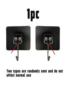 6个自粘式墙钩，无需钻孔，防水粘钩，可用于悬挂衣物、帽子、毛巾、钥匙、杂物等，可移除且不损伤墙面，适用于浴室、厨房、卧室、衣柜及其他家居收纳空间。 - 黑色 - 查看 11