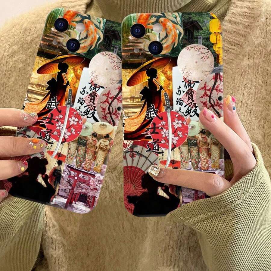Fashionable and trendy phone case. Unique Japanese-style pattern. Compatible with iPhone 17 Pro Max/Pro/Air, 16, 16 Plus, 15, 14 Pro Max, 13, 12, 11 and  galaxy S22/23/24/25 Ultra EDGE models. Matte texture, smooth to the touch, offering drop protection, scratch resistance, and camera lens protection. Provides all-around protection for your phone. A perfect gift choice. - 日本のエリアフロストエンジェルアイ - ブルー - XUELJJ1(202) - チェックする 1