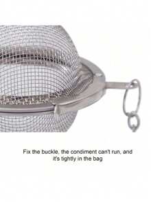 3个/1个不锈钢茶漏球 - 适用于散装茶叶、香料和汤料，圆形网状球体，带链条和挂钩，厨房必备冲泡工具，厨房用品，馈赠亲友、情人节、节日佳品，厨房配件 - 銀色 - 查看 5