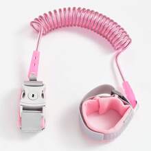 1 pieza Cuerda retráctil con llave y cerradura para evitar que los bebés/niños pequeños se pierdan, cuerda de tracción con cordón de identificación - Rosa - Ver 10