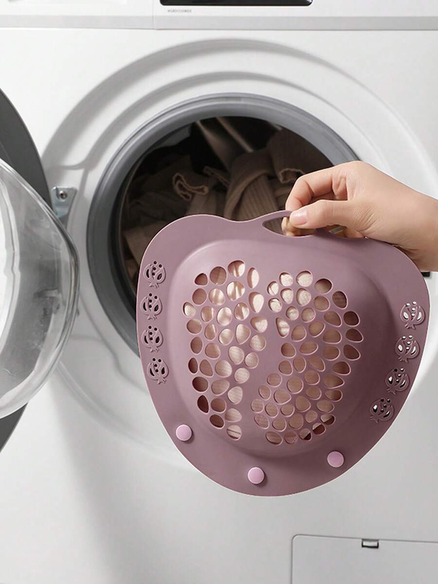 yuluan 1pc Silicone Laundry Bag, Bra Wash Bag, Household Anti-Deformation Laundry Bag, Women's Lingerie Wash Bag, Suitable For All Seasons - Mauve Purple - View 1