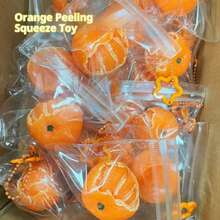 橙皮软粘减压球 - 生日/完美礼物，节日礼物 [随机包装，含吊坠] - 彩色 - 查看 2