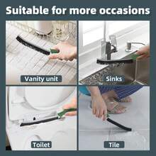 Toilet Brush, 2 Pcs Bathroom Cleaning Brush, Toilet Scrubber, Deep Toilet Bowl Brush With Hanging Hole, Multifunctional Gap Clea - 綠色 - 查看 6