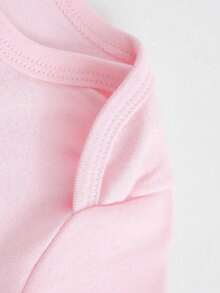 Disney Baby Clothing, Newborn  - Unisex - Featuring Winnie The Pooh And Iconic Castle Creative Cartoon Prints - Crawling And Toddling Stage Outfits - Summer Outdoor Casual Crewneck Crawling Coverall With Triangle Hem Design - Summer Essential Item - Playful And Fun - Adorably Cute - Perfect Holiday Gift For Infants And Toddlers - 粉色 - 查看 4