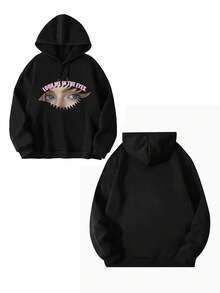 Customized Women's Hooded Pullover Sweatshirt - Can Print Your Logo, Any Photo You Like. Couple Photos, Family Photos, All Can Be Customized. Welcome To Place Your Order. - Black - View 4