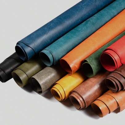 WUTA Thick Leather Sheets 2.0-2.2MM Vintage Veg-Tanned Cowhide Vintage Textured Full Veg Tanned Leather For Crafts Sewing Hobby Workshop, Black, Irregular 5 Feet