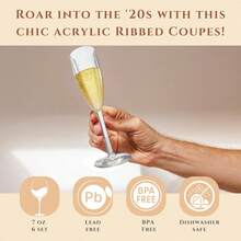 5oz Reusable Champagne Flutes, Lightweight And Stackable, Luxury Drinkware, Ideal For Weddings, Parties, Toasts, Valentine's Day, Easter, New Year Gatherings, Back To School Events, Holiday Picnics And Large Catered Meals - Multicolor - View 4