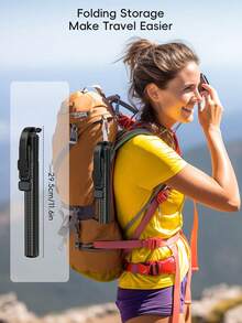 1.7m New Bluetooth Selfie Stick, 10m Wireless Remote Control, 360° Rotatable & Detachable Phone Holder, Reinforced Frame, Stable Tripod Stand, Live Streaming Equipment, Alloy Material, With LED Fill Light, Adjustable & Extendable, Compatible With IPhone 17/16/15/14/13/12, S25/S24/S23/S22/S21/S20 And Cameras, DSLR Camera Fill Light - one-size - View 8