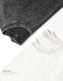 Casual Aki Metal   Vintage11 Washed T Shirt Men O-Neck Short Sleeve Tops Denji Makima Aki Kobeni Cotton Summer Tops - 黑色 - 查看 7