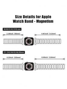 1条磁性硅胶表带，兼容 44mm、45mm、49mm、46mm、42mm、41mm、40mm、38mm，适用于 Series 11、10、9、8、7、6、5、4、3、SE、第二代及Ultra，男女皆宜。 - 多色 - 查看 6