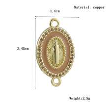 1件铜质时尚奢华新款高端圣母玛利亚十字架吊坠，DIY手链项链耳环首饰配件 - 彩色 - 查看 10