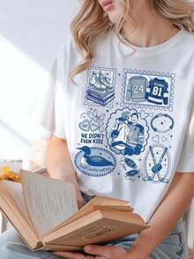 1PC Women's Plus Size Valentines Shirt We Didn't Even Kiss Shirt , Couple Heated Rivalry Tshirt, Hockey Romance Book Tshirt, Hot Book Movie Fan Gifts - trắng - Xem 1