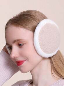 1pc Women's New Warm Thick Anti-Freeze Ear Muffs, Cute Plush Ear Warmers, Ear Covers For Riding, Polyester Fiber, Suitable For Winter