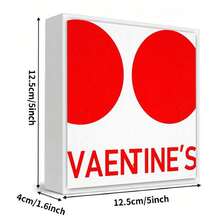 Valentine's Day Decorative Wooden Box - White Rectangular Container With Red Circles & 'VALENTINE'S' Text, Minimalist 3D Design, Perfect Gift For Romantic Celebrations, Weddings, Or Sweetheart Presents - White - View 5