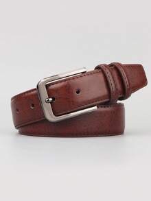 1条男士优雅时尚百搭PU皮腰带，高品质商务休闲腰带，时尚裤腰带，简约设计，适合日常商务、旅行、餐饮休闲、商务场合、送给男友、丈夫、父亲等男士的礼物、日常穿着、时尚、青少年、户外、度假、运动、旅行、街头、波西米亚风、复古秋季、万圣节秋冬配饰，适合青少年、青年、男士、休闲、户外、运动、度假、毕业礼物、生日、日常穿着 - 棕色 - 查看 9