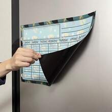 1 pieza/Calendario magnético de borrado en seco de resina - Planificador mensual de pizarra blanca para refrigerador, calendario magnético de fácil borrado para organización del hogar, tablero de corcho, tablero de alfileres, tablero de visión - Multicolor - Ver 12