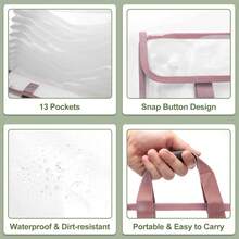 Expandable File Folder - Durable PVC, Waterproof, Portable Document Organizer, Handheld Design, For Office And Home Use, White, File Storage | Stylish Document Bag | Waterproof Storage Box - Multicolor - View 6