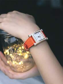 Pablo Raez 1pc Ladies Watches Stainless Steel Rose Gold Women Wristwatch Luxury Diamond Dress Watches For Women High Quality Elegant Brand New AAA Rectangle Gorgeous Design Quartz Watch Fahionable White Face Woman Popular Square Wristwatch 50M Waterproof Leather Bracelet Chain Pin Buckles Casual Cute Female Small Lovely Watch Nice Gift For Friend Or Family Fit For Daily Life/Work/Party Decoration Birthday Present - Rose Gold - View 7