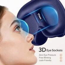 Sleep Mask For Men Women - 100 Blackout Eye Masks For Sleep - 3D Soft Sleeping Mask For Side Sleepers - Zero Pressure Lash Extensions Eye Cover Shade For Airplane Travel Essentials Blue - Màu xanh lam - Xem 3