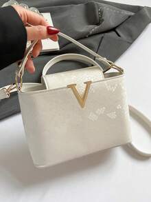 New Fashion Snake Skin Pattern Handbag, Casual Metal Hardware Shoulder Bag, Personalized Crossbody Bag - Multicolor - View 16