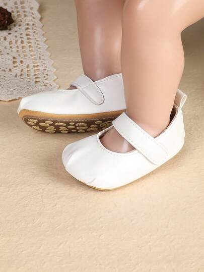 0-12个月婴儿鞋，简约女婴真皮鞋，耐穿防滑软底学步鞋