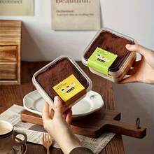 10/20pcs Mousse Cake Boxes, PET Material Food Packaging Boxes, Flip-Top, Transparent, Can Accommodate Tiramisu, Soy Milk, Mousse Cakes, Suitable For Bakeries And Restaurants - Multicolor - View 5