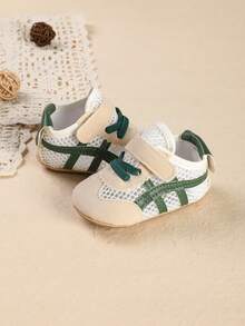 1双婴幼儿男女通用软底网面透气运动凉鞋，适合夏季穿着，0-1岁 - 綠色 - 查看 6