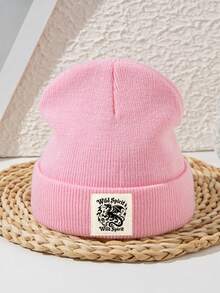 1pc Unisex Wild Spirit Knit Beanie, Couple Outdoor Sports Skiing Streetwear Warm Knit Cap, Autumn/Winter - C - View 5