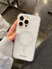 Minimalist Blue & Pink Splash Ink Couple Matching Magnetic Phone Case, Compatible With IPhone 17 Pro Max, 16 Pro Max, 15 Pro, 14, 13, Cute & Fashionable For Girls - Multicolor - View 6