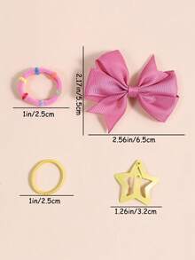 1180件套女童休闲日常上学头饰发夹，发饰套装，包括发圈、发绳、发卡，适合春夏佩戴 - 彩色 - 查看 9