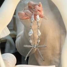 1pc Rhinestone & Pearl Beaded Phone Lanyard, Compatible With Apple, And Other Smartphone Cases, Unique Design - Multicolor - View 2