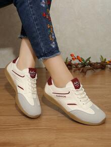 Bestselling Breathable Casual Sneakers, Women's 2025 Spring New Versatile Leisure Sports Skateboard Shoes, - Red - View 4