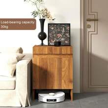 Nordivo Robot Vacuum Stand Cabinet,Storage Cabinet With Doors For Robot Vacuum Cleaner,End Side Table For Home Office,Wood Freestanding Rack For Living Room Home Office Kitchen(White) - MàuD - Xem 6