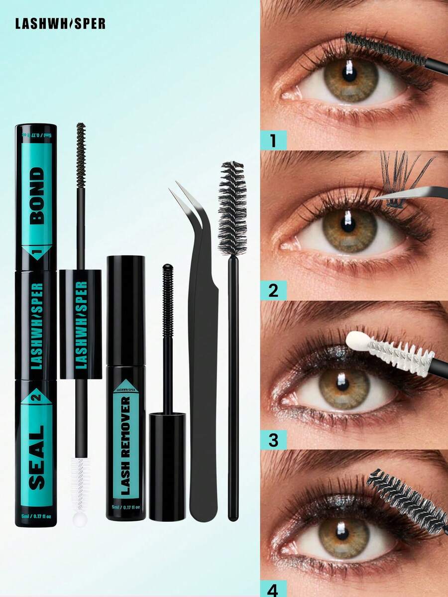 10ml Eyelash Glue, Eyelash Extension Adhesive, Cluster Eyelash Glue, DIY Eyelash Extension Kit - Black - View 1