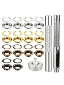 200 Sets Of Leather Rivets, Double-Headed Rivets, Metal Rivets And Punching Pliers For DIY Leather Crafting.Portable Hole Punch Eye Protection Hand Press Tool Kit, Suitable For Leather/Belt/Fabric.Suitable For Clothing, Footwear, Bags, Leather Goods, Canvas, Tarpaulin, Tents, Pool Covers, DIY Shoes, Apparel, And Handicrafts.