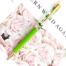 Customized Text Logo Metal Flat Head Oiled Floating Dried Flower Pen, Luxury Fashion Pen, Personalized Inspirational Pen, Back To School Gift, Daily Office & Student Use, Thoughtful Gift For Friends, Teachers, Family - Multicolor - View 22